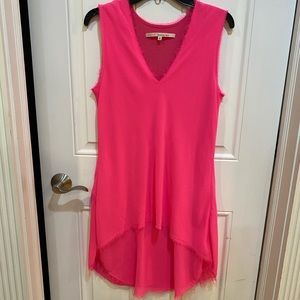 Rachel Roy Women’s Sleeveless Hot Pink High-Low Illusion Dress Size Medium